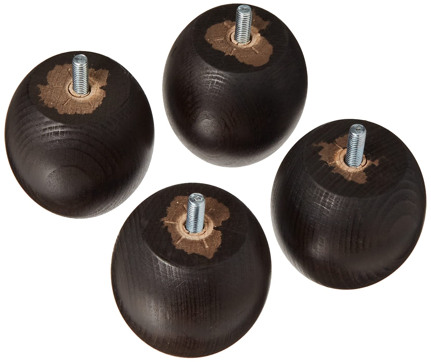 La Fabrique de Pieds – Set of 4 Wooden Ball Bed Legs, Wood, Teinte Wengé, 7 x 7,5 x 7,5 cm