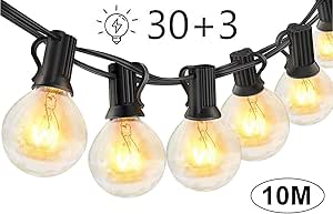 Guirnaldas luminosas de exterior,LECLSTAR G40 Cadena de Luces 10m con