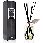 LOVSPA Reed Diffuser Set, Baltic Amber Scented Oil Diffuser with Sticks, Home Fragrance Accessories for Bathroom Shelf Decor, Aroma Diffusers for Home or Office Fall Decor, USA Made