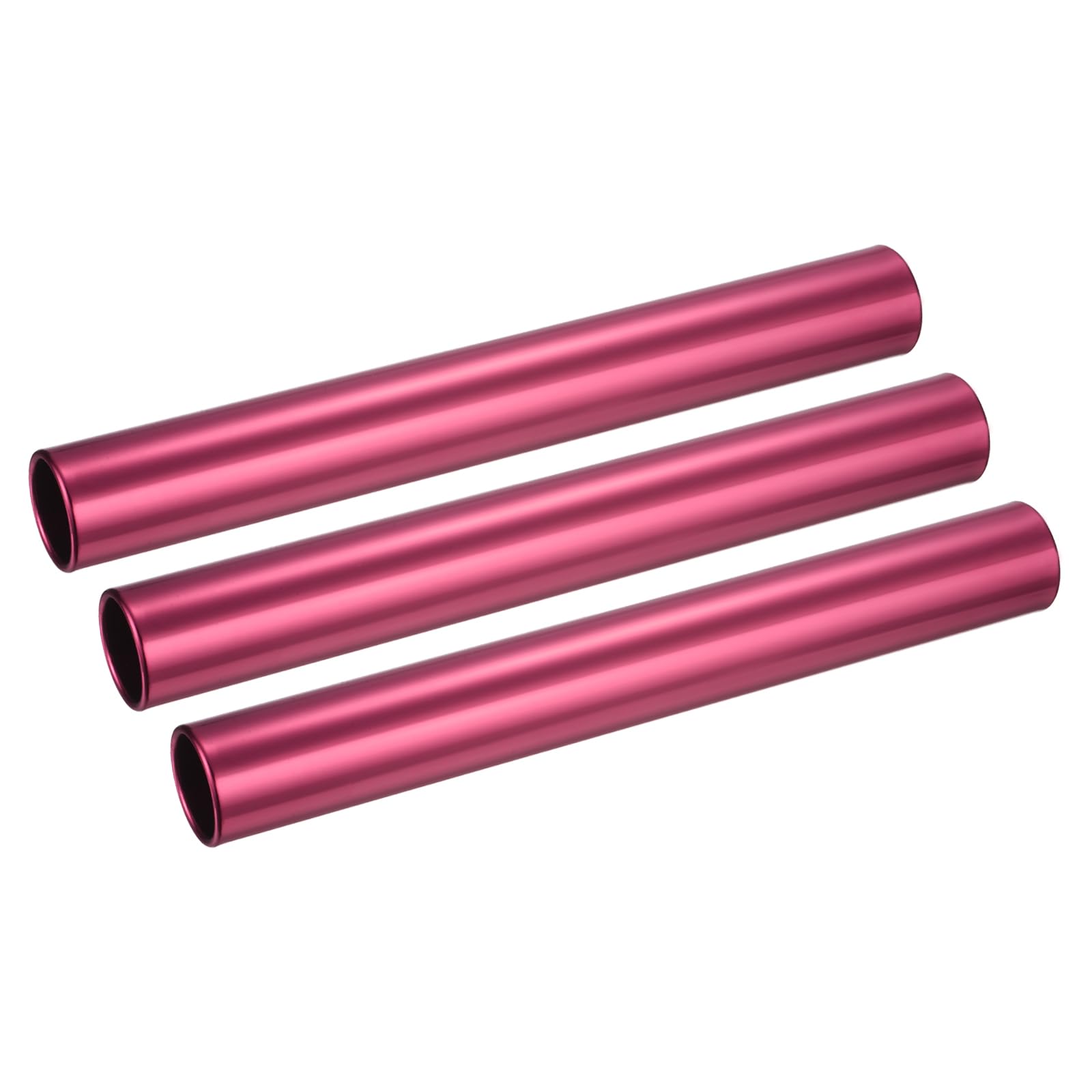 M METERXITY 3 Pack Relay Track Baton - Smooth Aluminum Alloy Hollow Tube, Apply to Team Building/Relay Races (1.5" x 11.8", Red)