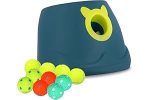 WIGGLYTAIL Automatic Ball Launcher for Dogs, Dog Fetch Ball Thrower Launcher, Dog Toys Launcher Ball Thrower with 10 Balls for Small Dogs and Puppies, Interactive Dog Self Playing