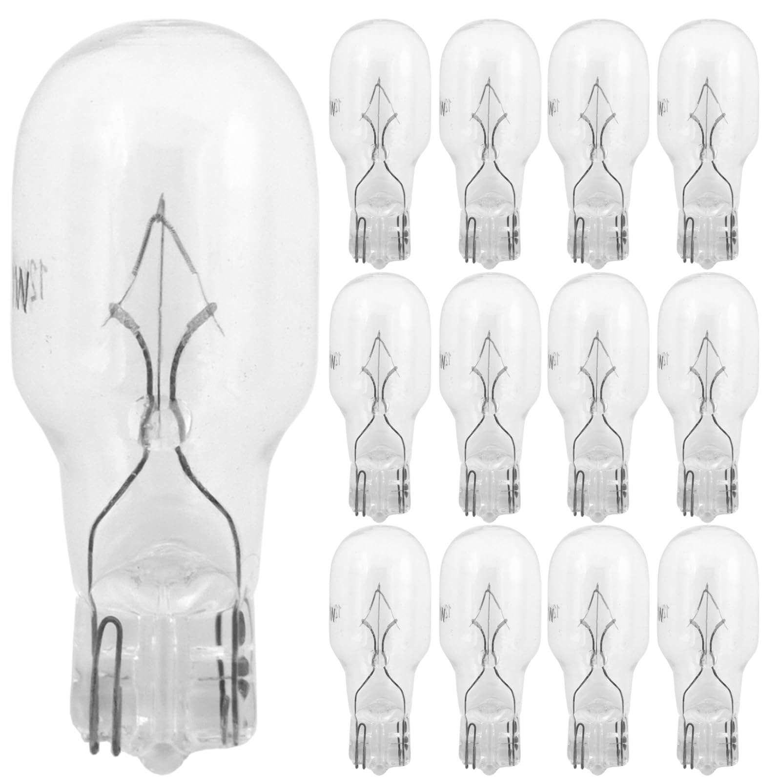Photo 1 of 12-Pack 12 Volt 11 Watt Low Voltage T5 Landscape Light Bulbs for Malibu lights Landscape, Appliance, RV, Outdoor Landscape Lights Lamp -1/4 Wedge Base Small Light Bulbs,2800K Warm White,CRI 85, Clear
