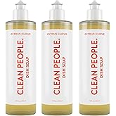 THE CLEAN PEOPLE Liquid Dish Soap - Clean, Simple Ingredients - Extra Scrubbing Power (Citrus Clove Scent) 12 fl. oz (3 Pack)
