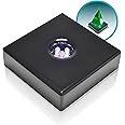 ASENTE 5 LED White Light Base for Glass Art - Square Black Satin Matte Wood Light Stand Base for Art Glass, Room Decor, Gemstones and Crystals - AC/USB Powered