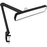 Neatfi 2500LM LED Task Lamp w/Clamp, 22-Inch Wide Head, Non-CCT (Black) | 30W LED, 22-inch wide head, 6500K daylight, 4 brightness levels, eye-caring light, clamp mount, lamp for home, office, study
