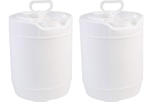 HE HUDSON EXCHANGE Hudson Exchange 5 Gallon Winpak Handled Food Safe Container with Cap, HDPE, White (2 Pack)