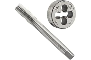 Aceteel 3/8"-20 UN HSS Tap And Die Set, 3/8 x 20 UN Machine Thread Tap And UN Round Thread Die Right Hand