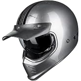 ILM Vintage Full Face Motorcycle Helmet for Adults Men DOT ECE Model Z502 | Retractable Inner Visor, for moped, ATV, Cruiser, Scooter