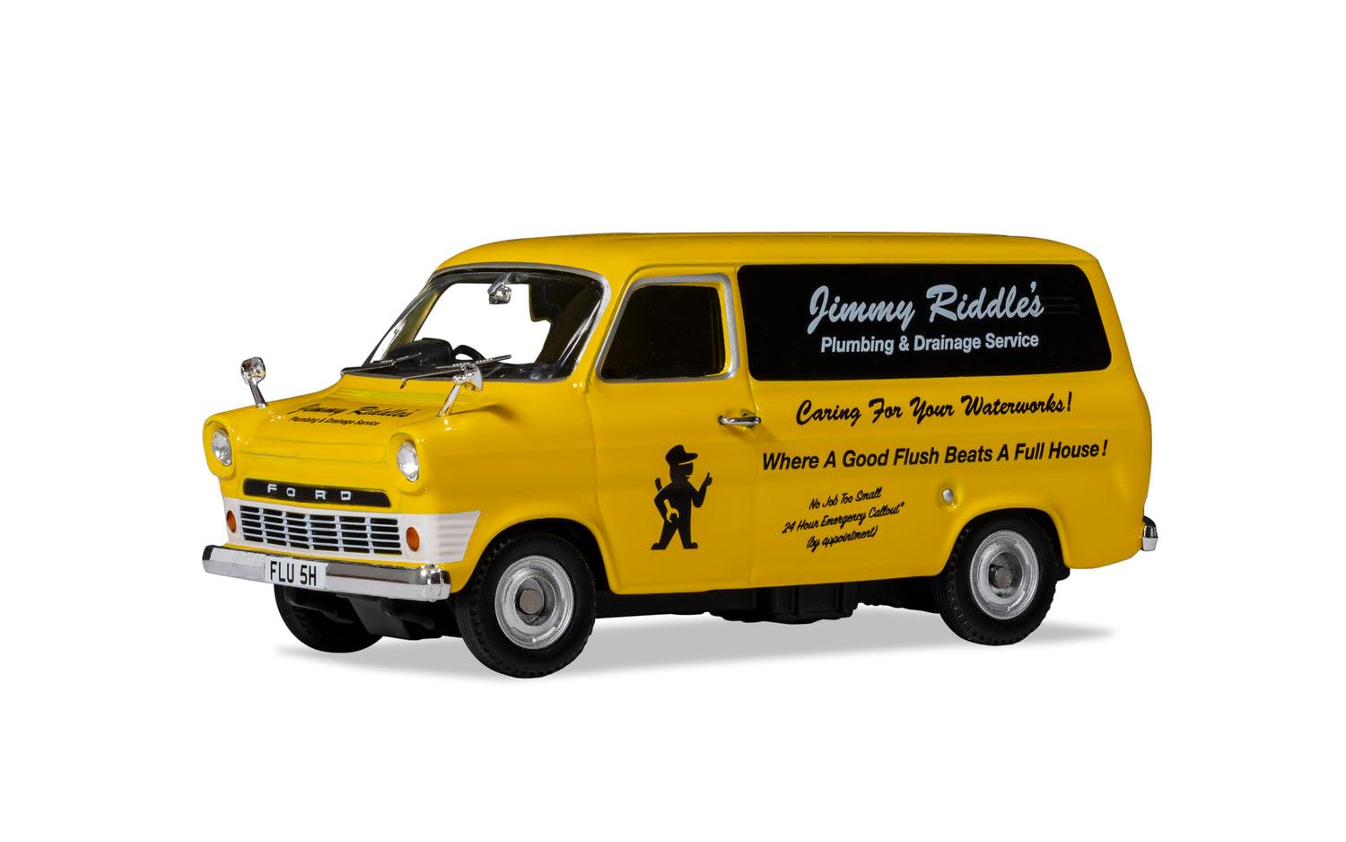 Corgi Diecast Model Cars - CC02727 Ford Transit Jimmy Riddles Plumber - Men & Women Souvenir Gifts from UK - Small Die Cast Toy Car Models for Boys, Gift for Motor Enthusiasts