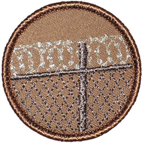 Razor Wire Patrol Patch - 2" Diameter Round Embroidered Patch (Hook Fastener)