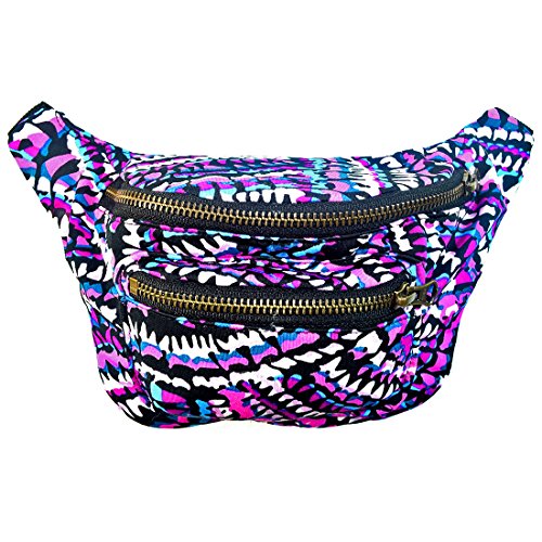 Acid Party Fanny Pack, Stylish Party Boho Chic Handmade with Hidden Pocket by Santa Playa (Orchid Jewel)