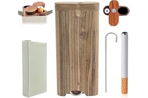 One Hitter Hitter Storage Box with Spinning Lid & Metal Poker, Handmade Portable Organizer for Thanksgiving, Halloween, Chris