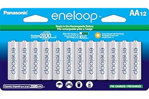 Panasonic BK-3MCCA12FA eneloop AA 2100 Cycle Ni-MH Pre-Charged Rechargeable Batteries, 12 Pack