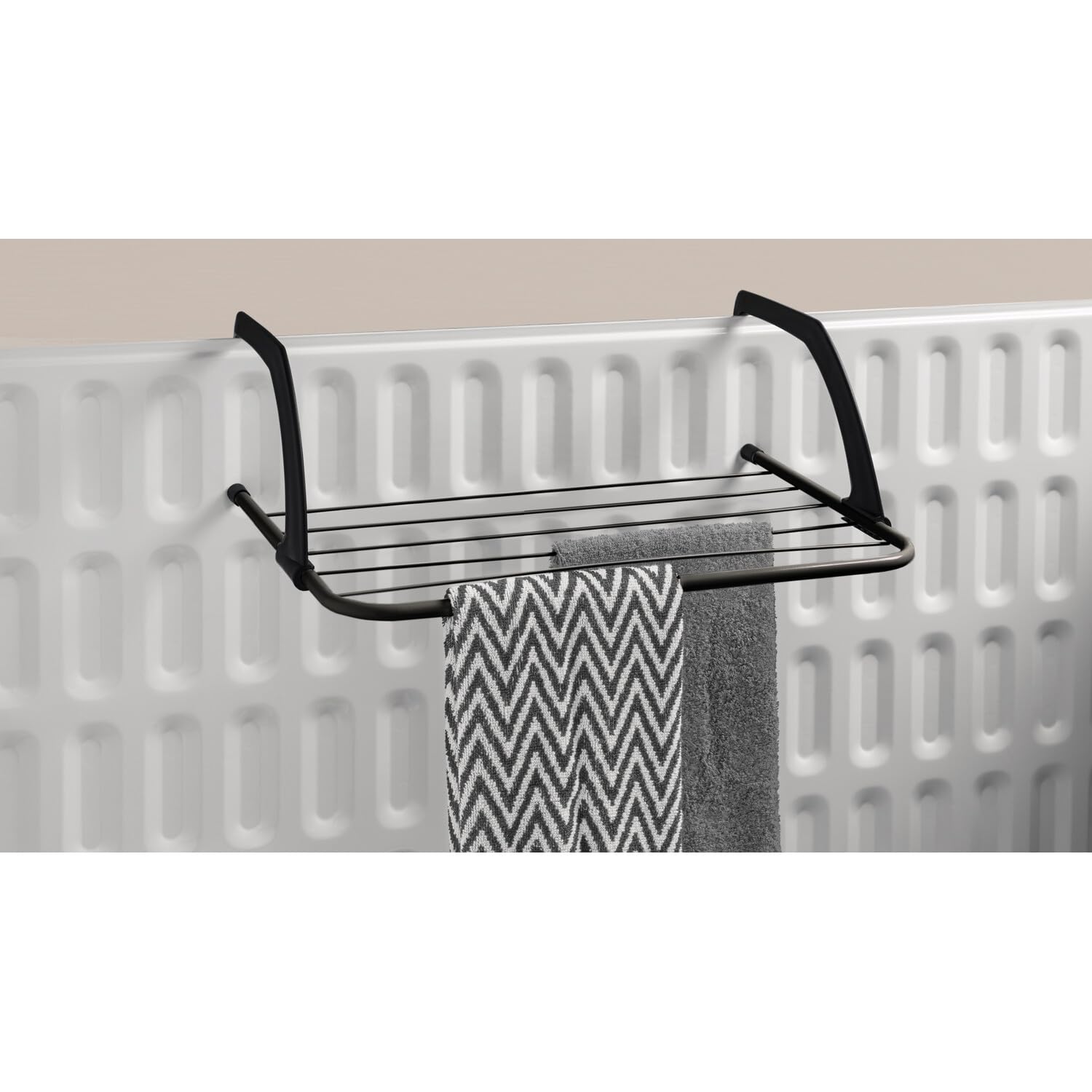 Hampine Steel Rails Super Strong Compact 5 Bar Radiator Folding Airer, Radiator Towel Holder, Clothes Dryer & Drying Rack Rail