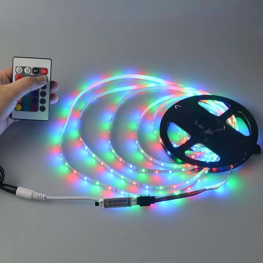 Amikan Super LED Strip RGB Multicolored with Remote and Adapter for House Party and Decorations Diwali Light Special 5 Meter R-3