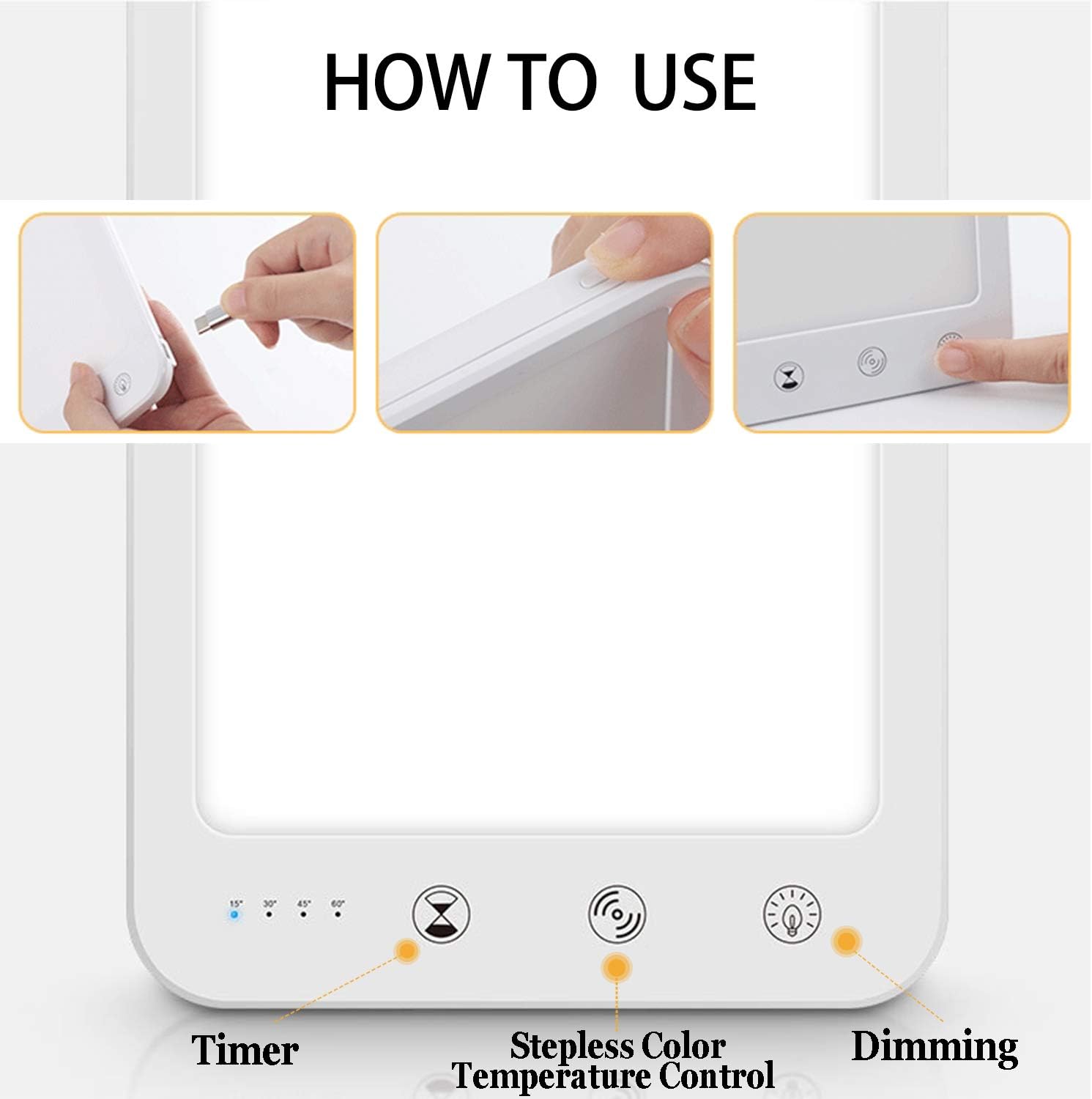 Sad Machine Light Box Bojim SAD Lights Therapy, Portable LED Light Box with Stepless Color ...
