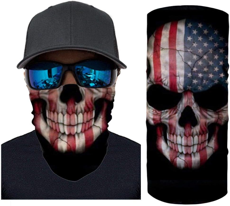 Bandana Skeleton Skull Face Mask Headbands Headwear Face Scarf Neck Gaiter Sport Balaclava for Dust Wind Sun Protection