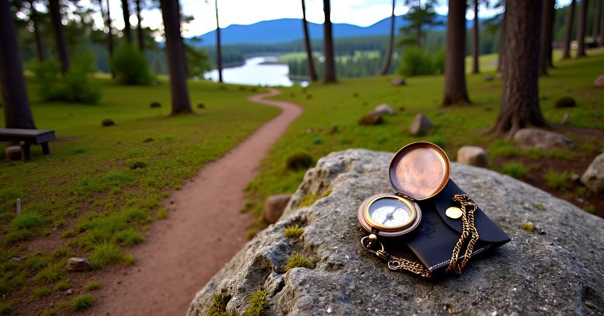 Handmade Brass Push Open Compass On Chain With Leather Case, Pocket & Gift Compass For Hiking And Camping Gift for Grandson, Gift for Grandpa.