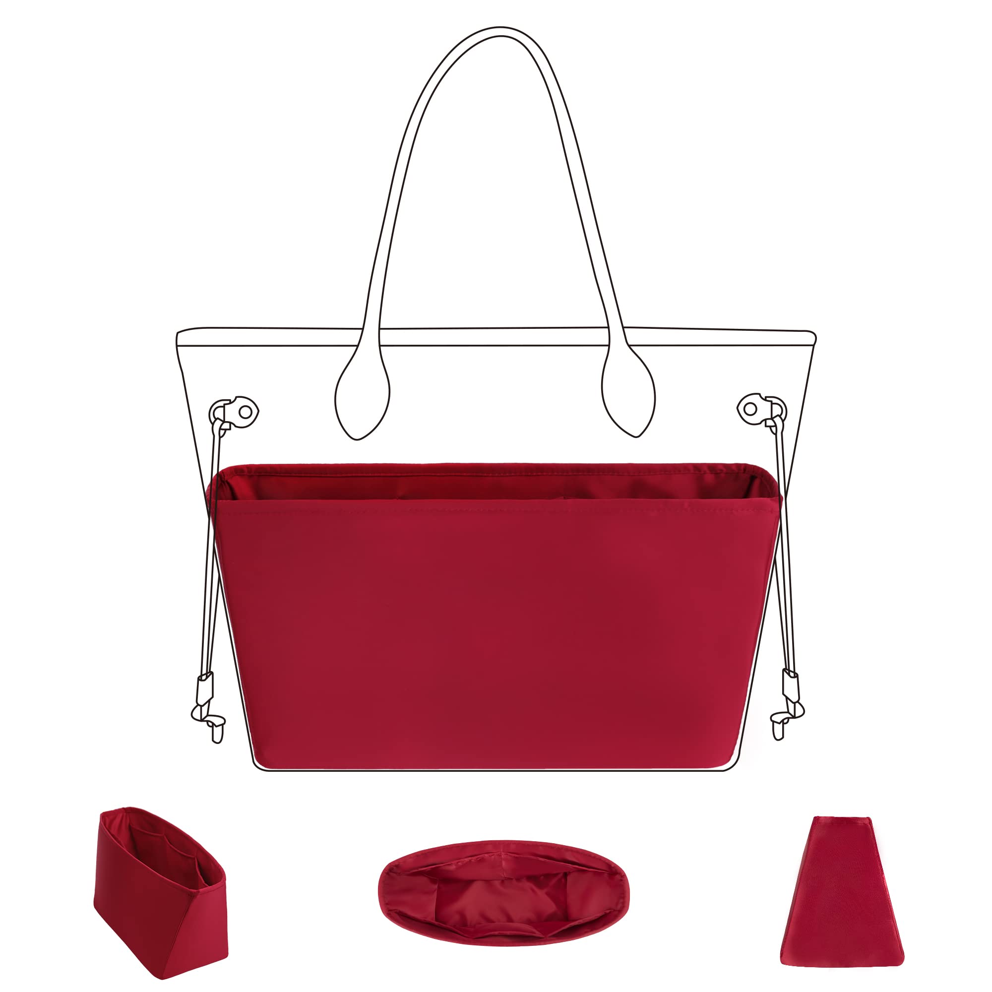 DGAZ Purse Organizer Insert Fits LV Neverfullbag