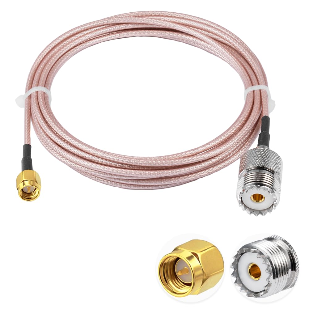 Vecys SMA Male to UHF Female RF Coaxial Coax Cable SMA Male to SO-239 Pigtail RG316 10ft/3m for SDR UV-5R Series Handheld CB Radio Two Way Radio, Walkie Talkie