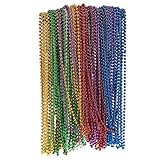 96-Piece Mardi Gras Bulk Bead Set for Outfit Costume Wear, Games, Decoration, Party Favors - Red, Green, Yellow, Blue, Purple and More