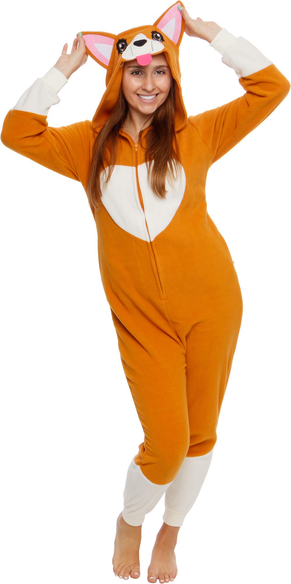 Photo 1 of Funziez! Slim Fit Adult Onesie - Animal Halloween Costume - Plush Unisex One Piece Cosplay Suit for Women and Men
