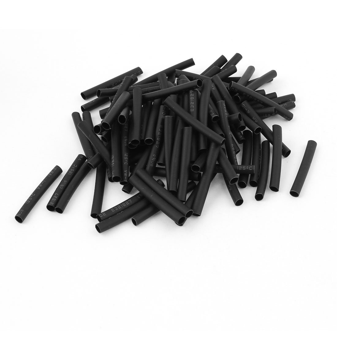 sourcingmap 100pcs Wrap Wire Black 2.5mm Dia Heat Shrink Tube Cable Sleeving