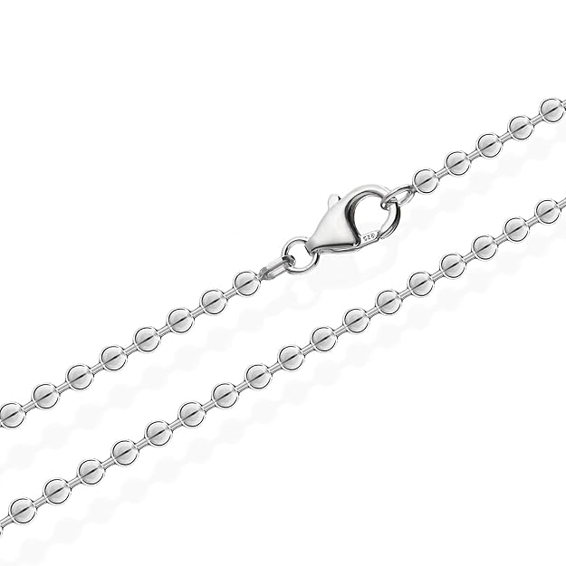 NKlaus 925 Sterlingsilber Kugel Kette für Anhänger Silberkette 3,00mm breit