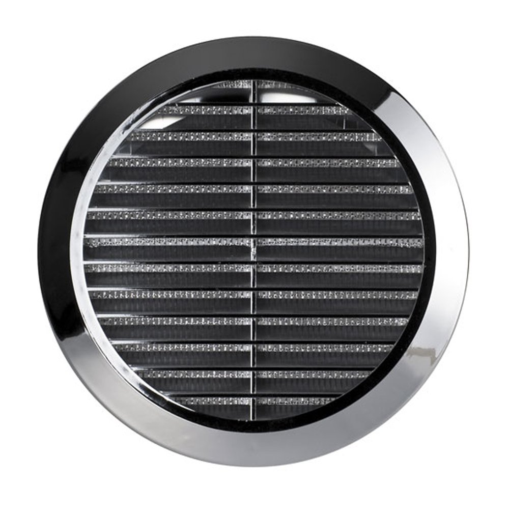 Ventilation Grille Diameter 100 110 120 125 150 mm Round Chrome Silver Plastic Insect Net Exhaust Grille Supply Air Exhaust Air Grille Ventilation T36