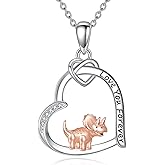 AXOMY Dinosaur Necklace S925 Sterling Silver Dinosaur Pendant Necklaces Dinosaurs Jewelry Gifts For Women Mom Wife