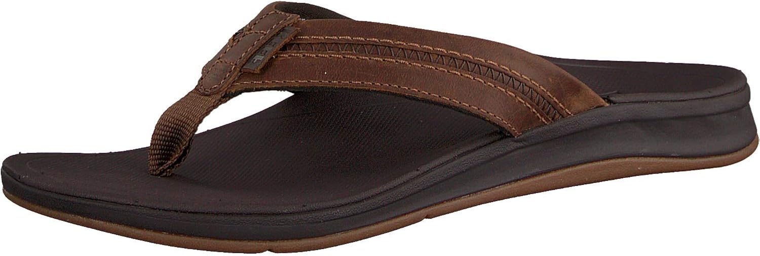 REEF Men's Leather Ortho-Bounce Coast Sandals, Brown: Shoes