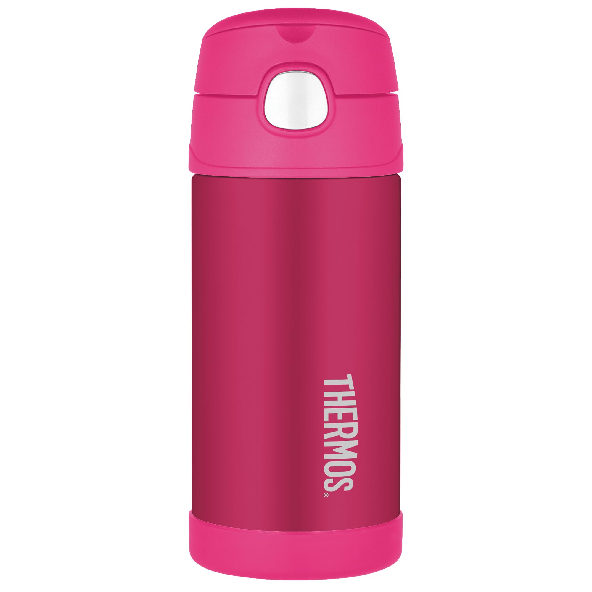 Thermos - Pink Water Bottle (355ml) - BPA Free, Stainless Steel, Spill Proof, Pop-Up Straw, Kids Flask with Carry Handle for 12-Hour Cold Drinks — image 1