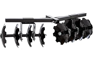 MOTOALLIANCE IMPACT IMPLEMENTS® Disc Plow Harrow with Weight Tray for ATV/UTV/Garden Tractors. Prep Soil, Cut Weeds & Clear Crop Remains.