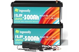 300AH 12V LiFePO4 Lithium Battery with Low-Temp Protection, Built-in BMS, 3840Wh Energy for Off-Grid, Solar System, Camping, 