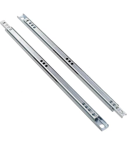 thumbnail image 2 of 450mm Drawer Slide Rails 2-Pack - 17mm Ball Bearing Slides For Kitchen Cabinets & Furniture 2 of 11