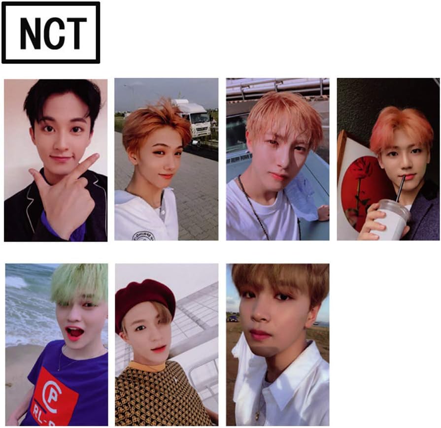 Tiffley Time Kpop NCT Lomo Cards, Cute Cartoon NCT127 NCT Dream Photocard Sticker Cards Set for NCT Fans(Style 32-7 Pcs)