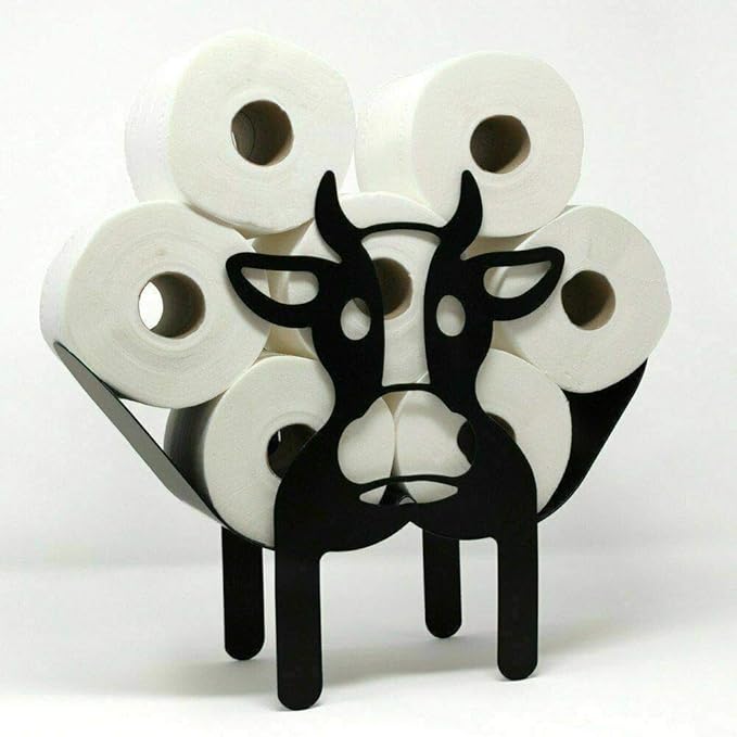 HomeZone Novelty Cow Toilet Roll Holder Animal Bathroom Accessories