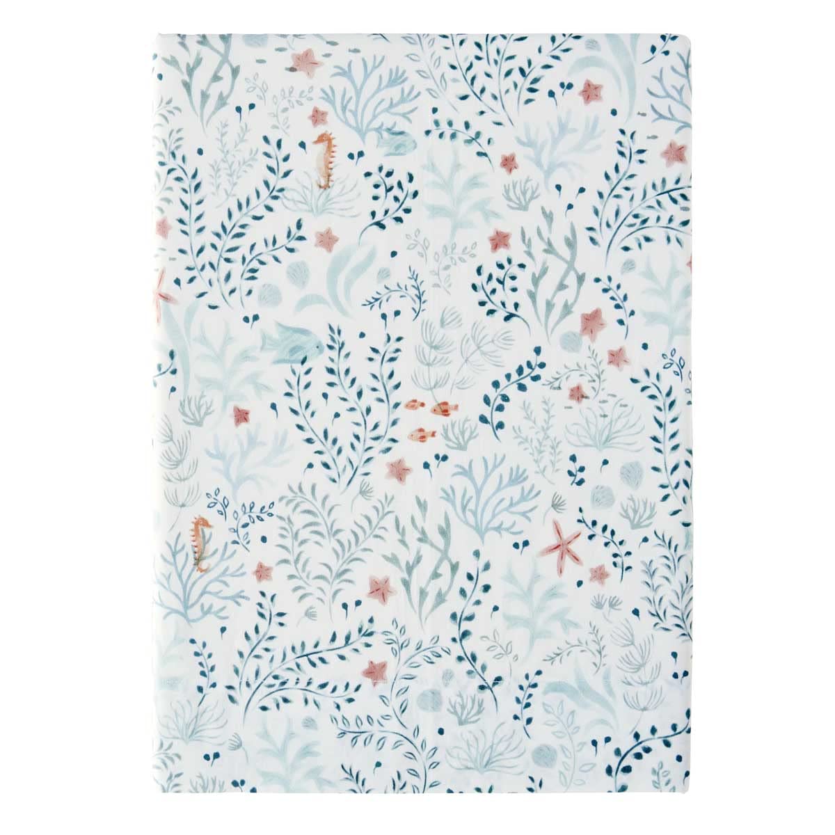 Essix Printed Cotton Percale Flat Sheet, Under the Ocean 240 x 300 cm