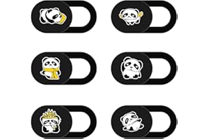 CREPUSCOLO 6 Pack Webcam Cover Slide Cute Panda Camera Laptop Cover Slider Ultra Thin 0.027 inch Camera Blocker Web Camera Pr