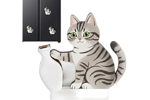 Jubilofex Cat Mustache Vase - Magnetic Wall Decor - Cat Moustache Holder Magnetic Fridge | for Notes, Kitchen, Office, School