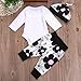 Ma&Baby Newborn Kids Baby Boy Girl Cotton Tops Romper Pants Hat 3Pcs Outfits Set Clothes, White (3-6 Months)