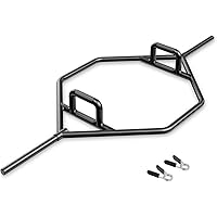 Goplus 56’’ Olympic Hex Trap Bar, Heavy Duty Barbell Trap Bar with Flat or Raised Knurled Handles for Squats, Deadlifts, Shru