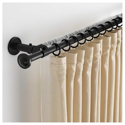 Ikea Asia Storslagen Double Curtain Rod Set Black Amazon Co Uk