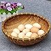 SMKF Small Kichen Baskets for Bread, Fruits and Veggies Pure Natural Bamboo Basket (12-inch)