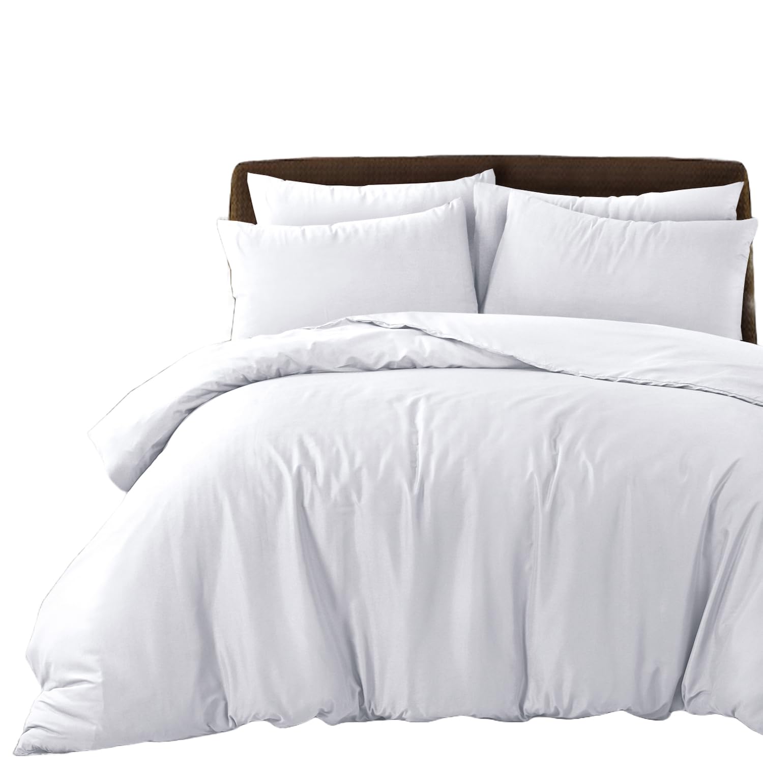 Bronwen Mathews White Double Duvet Set - Soft Microfibre Double Quilt Cover with 2 Pillowcases, Easy Care Wrinkle Free Bedding Set of 3 Pcs