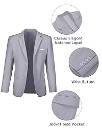 Men's Suit Slim Fit 2 Piece Grey Suits for Men Two