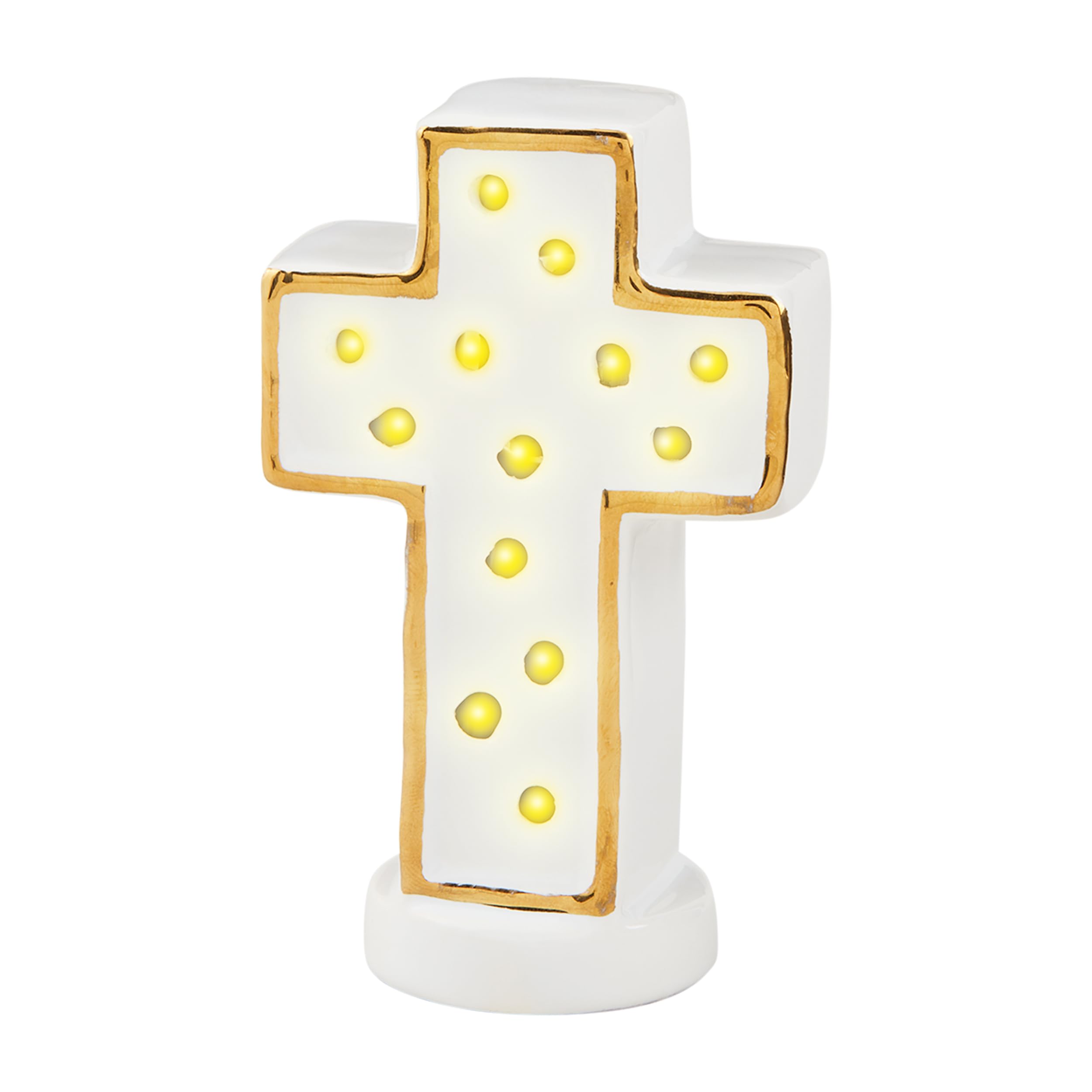 Photo 1 of Mud Pie Light Up Cross Table SITTERS, White