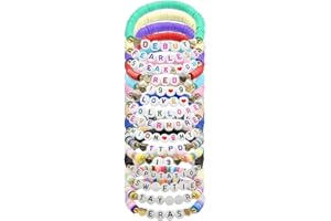15 Pcs Singer Friendship Bracelets for Girls, ABISO Album Inspired Letter Bracelets Set, Letters Glow Friendship Bracelet Bea