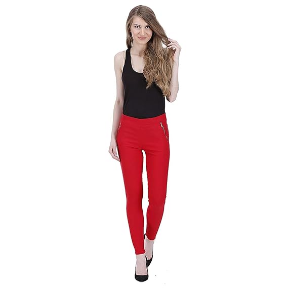 red jeggings for girls