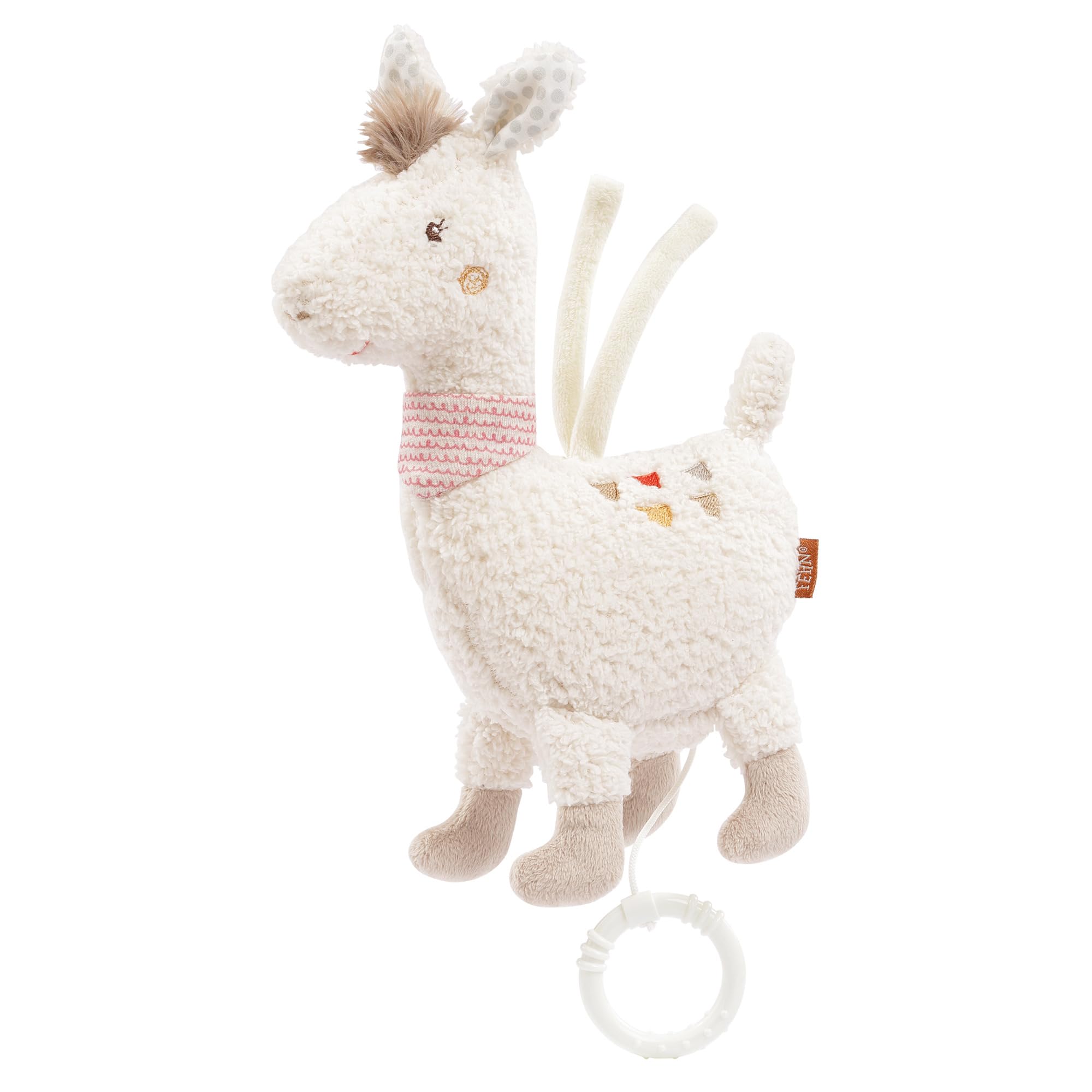 Fehn 058062 Llama Maya Music Box – Cuddly Music Box with Removable Play Mechanism – Melody "Schlaf Kindlein Schlaf" (Sleep, Little One, Sleep) - from Newborns Upwards – Size : 24 cm
